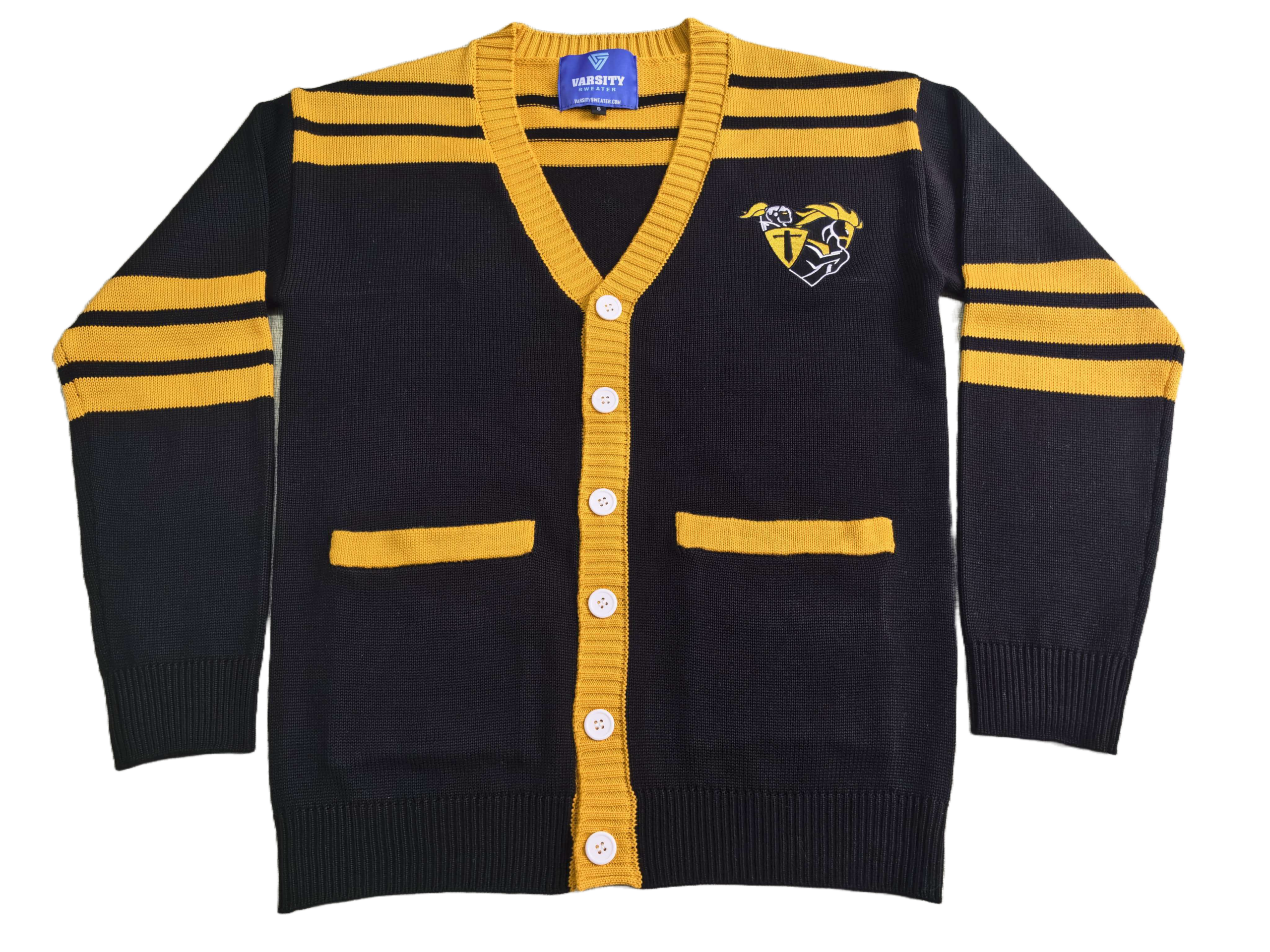 Allover Stripe Letterman Cardigan - Martin Luther King Jr. Senior High School